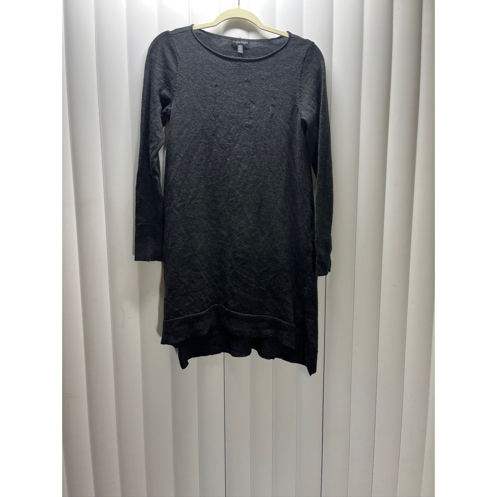 Eileen Fisher Sweater Dress Womens XS 100% Merino Wool Classic Italian Yarn Fall
